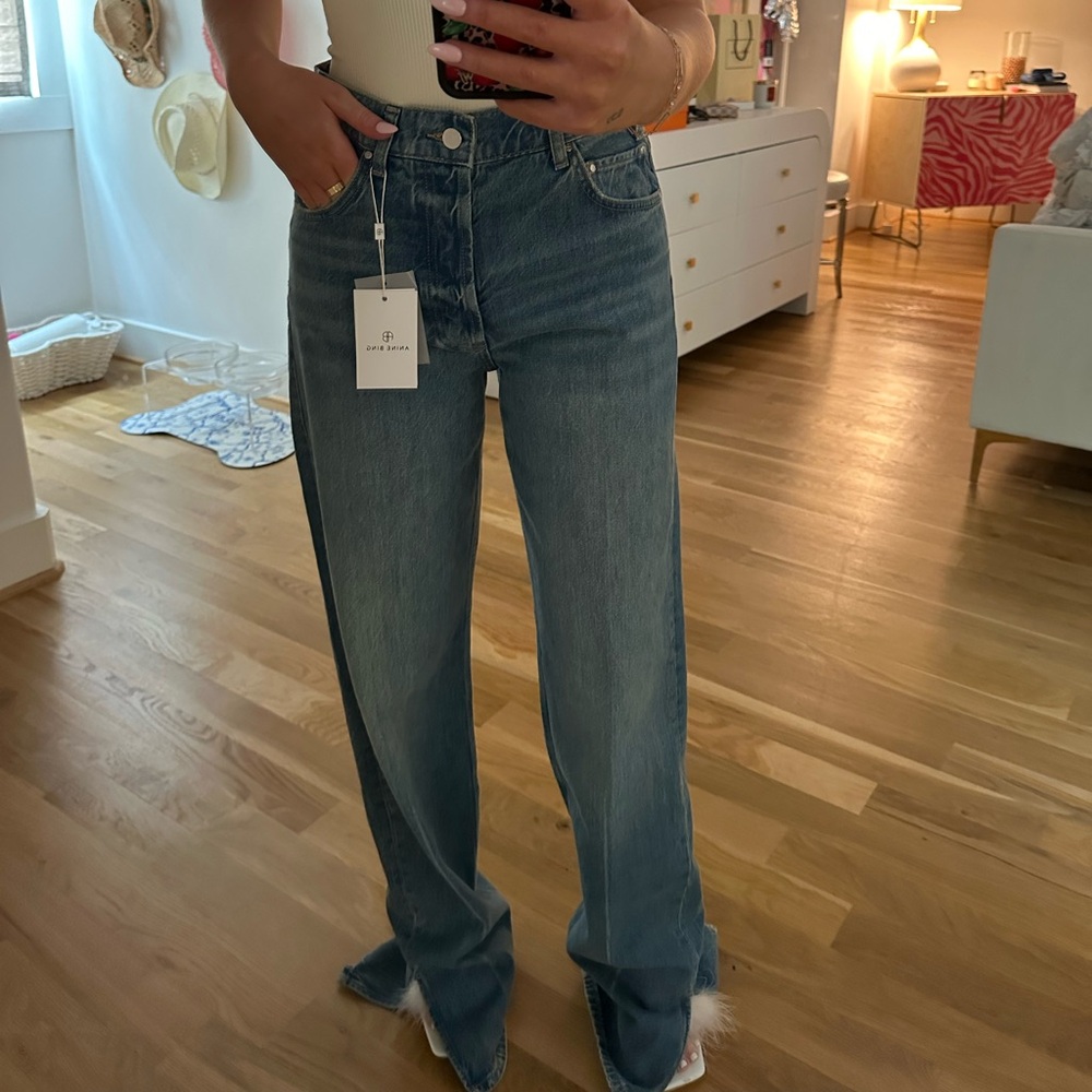 Anine Bing Blue Straight Leg Jeans